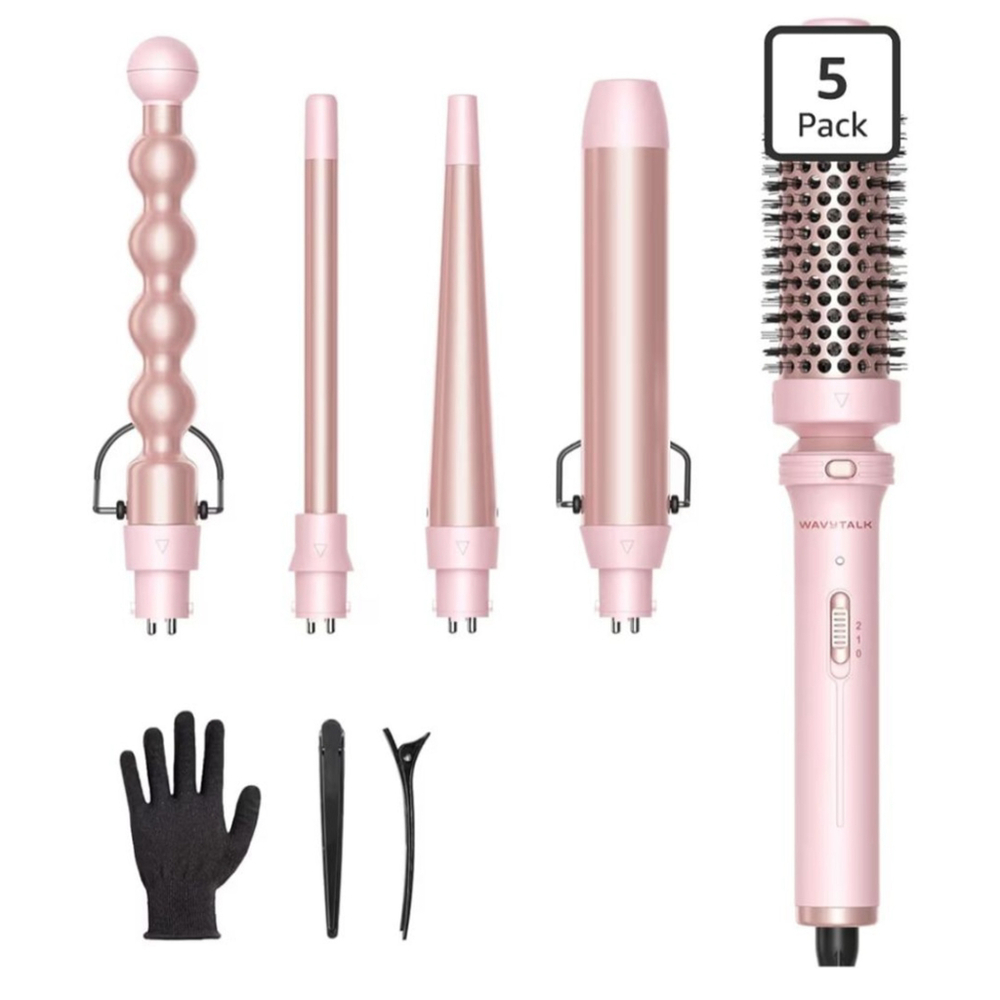 Wavytalk 5 in 1 Curling Iron Wand Set Brush & 4 Interchangeable Ceramic Wands - Picture 3 of 14